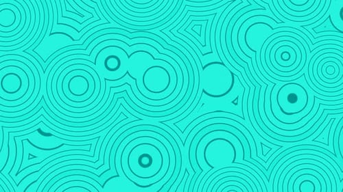 Pulsating pattern of circles and rings on colored background