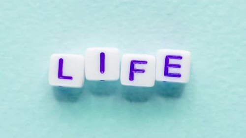 Word Life Spelled Out with Letter Blocks
