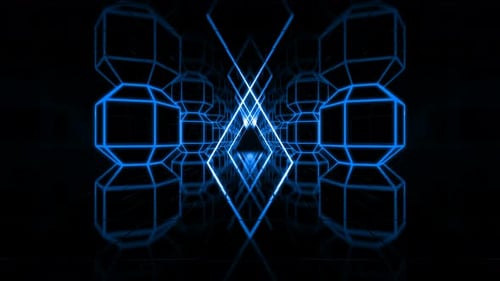 Blue Neon Light Pattern Loop