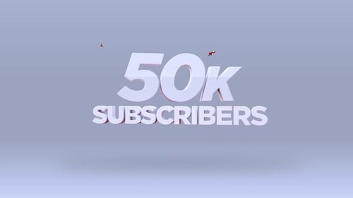 Animated YouTube 50K Subscribers Milestone Celebration Title