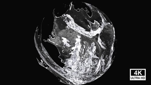 Dynamic Fluid Water Sphere Splash Animation