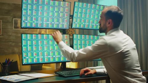 Financial Consultant Checking the Exchange Market