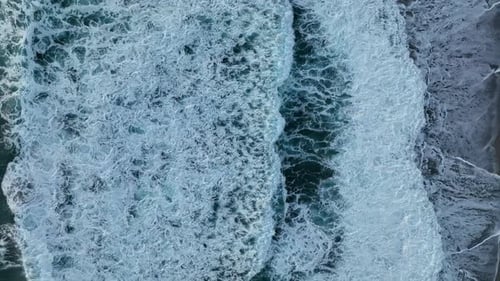 Sea waves in a storm aerial view 4 K