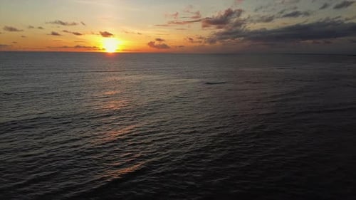 Sunset Over Sea Aerial Shot