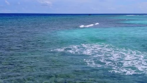 Aerial drone abstract of lagoon beach by blue lagoon with sand background
