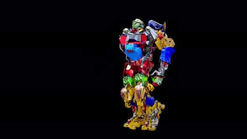 3D Mechanical Robot Walking Animation Seamless Loop