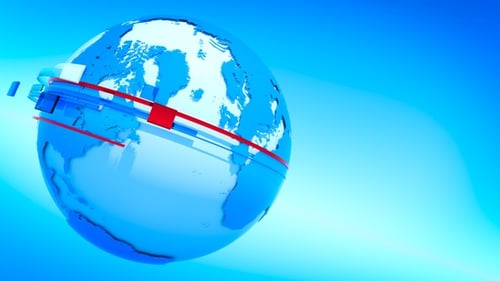 Futuristic Digital Globe Rotation for Broadcast News Intro