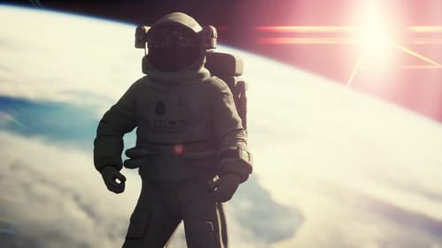 Astronauta trabajando en una nave espacial