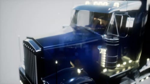 Animated 3D Heavy Duty Semi-Truck with Reflective Body