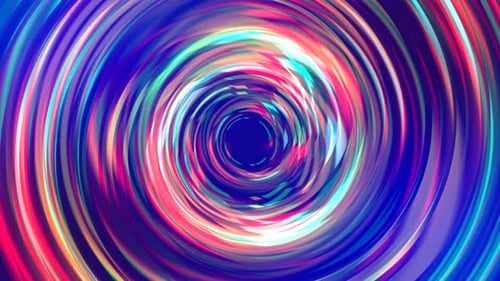 Abstract Neon Light Swirls Vortex Background Loop