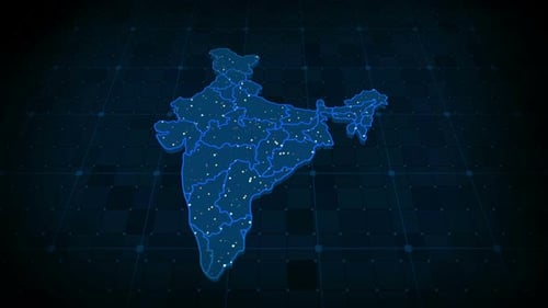 Futuristic Digital India Map with Connecting Data Network