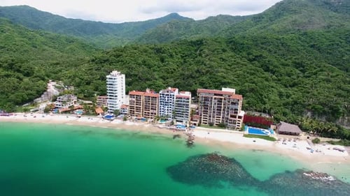 Aerial View of Tropical Beach Resort Coastline
