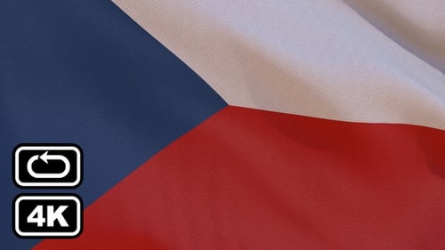 Waving National Flag of the Czech Republic Motion Background