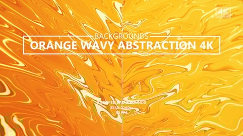 Seamless Looping Orange and Yellow Fluid Abstract Wavy Background