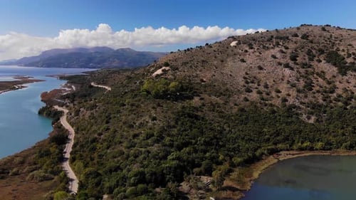 Beautyful Aerial View of Mountains River and Forest