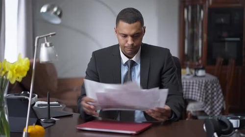 Frustrated Man Working From Home Office