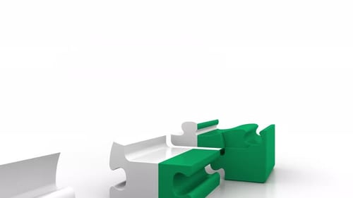 Building Puzzle House with Flag of Nigeria