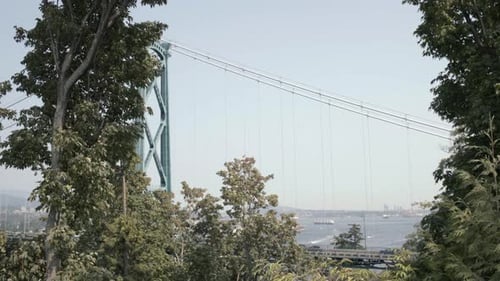 Lions gate bridge view from prospect point on sunny day