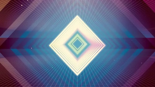 Flying Tunnel Geo Light Retro 09 4K