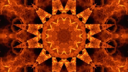 Kaleidoscopic view of fire burn