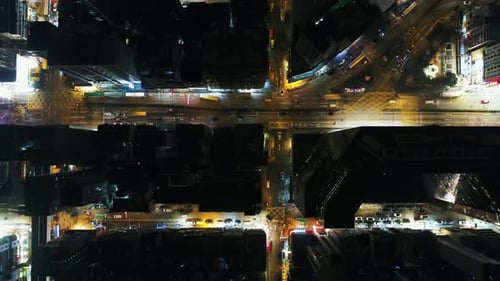 Aerial view of residential district in Hong Kong downtown.