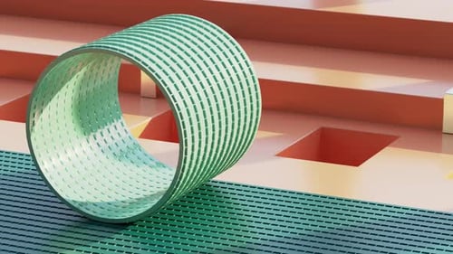 Metalic Ring Shape Rolling on Straight Plan