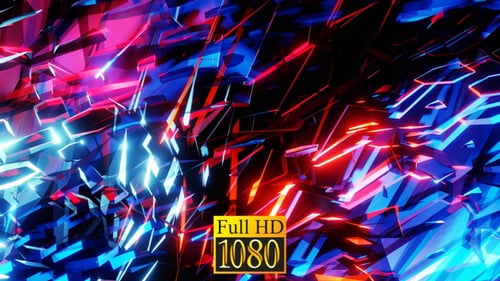 Futuristic Abstract Geometric Glowing Lines Motion Background