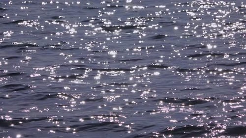 Sunlight Glitters In Ocean Waves