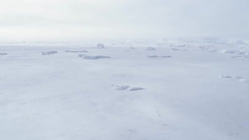 Polar Ocean Frozen Water Surface Aerial View