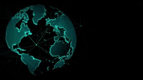 Spherical World Map Animate Line Background