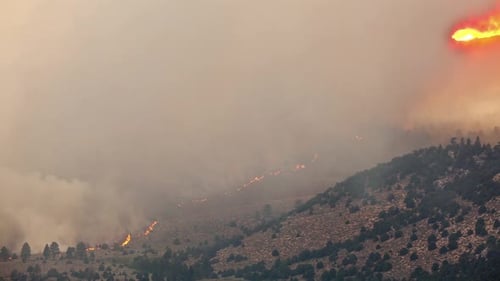 Forest Fire Burning Mountainside