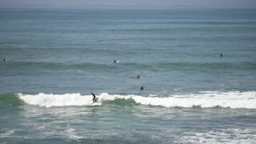 Surfers on the ocean