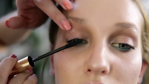 Close Up of a Make Up Process Model's Eyes