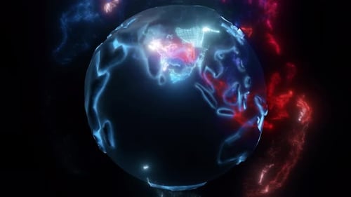 Earth Globe Particles 4k