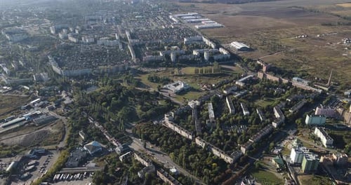 Panorama Of The City And Its Infrastructure From A Bird's Eye View