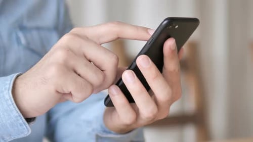 Hands Using Smartphone Device