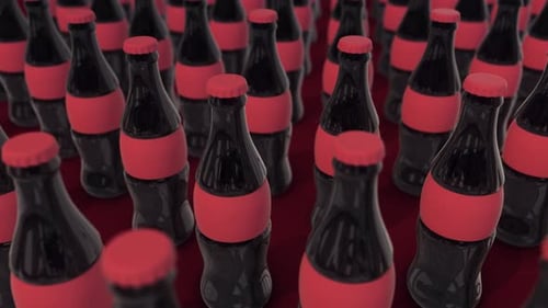 Multiple Unbranded Glass Soda Bottles In A Row 4k