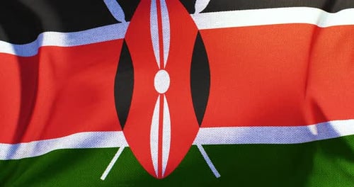 Realistic Waving Kenya Flag Animation