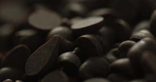Video of close up of multiple chocolate chip background