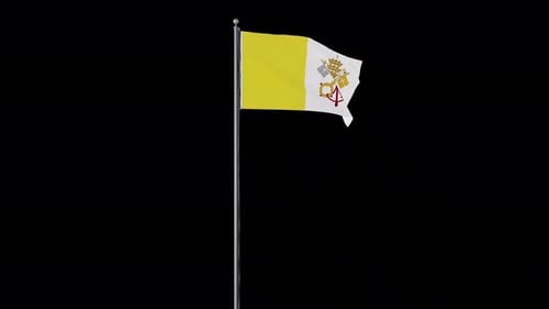 Vatican City Holy See Flag Pole Loops With Alpha