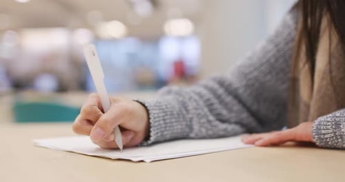 Student study and doing homework at library