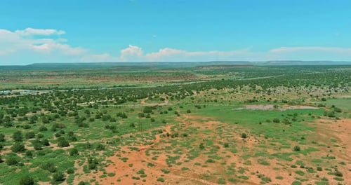 Long Straight Road Route 66 Interstate Highway to Left Through the Desert of TEXAS US