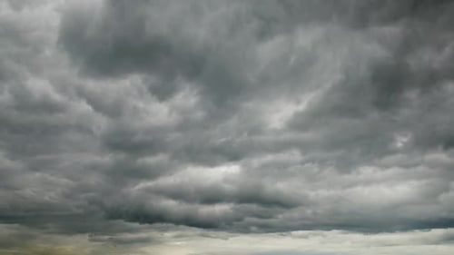 Swirling Gray Storm Clouds Rolling Across the Sky