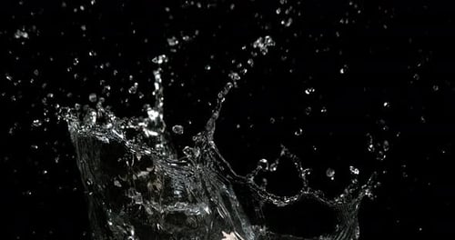 Abstract Water Splash on Black Background