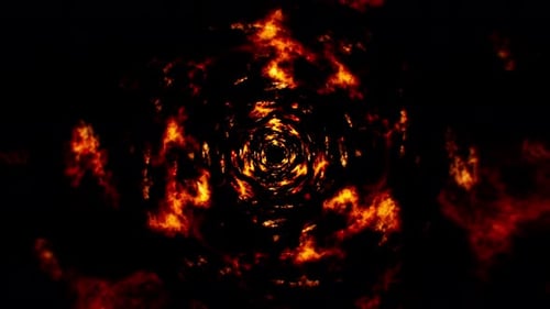 Abstract Flame Particles Rotation Loop 4K