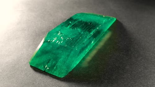Raw Uncut Emerald Gemstone Filming