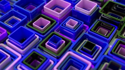 Colored Square Tubes Go Up and Down