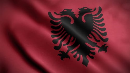 Albania Flag Waving Loop Background