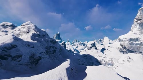 Paisaje montañoso cubierto de nieve