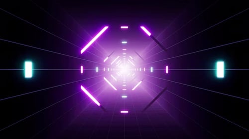 Flashing Purple Light Tunnel VJ Loop